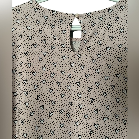 Adrianna Papell Pink Heart Keyhole Back Valentine Women’s Top M | Color: Pink - Picture 4 of 8